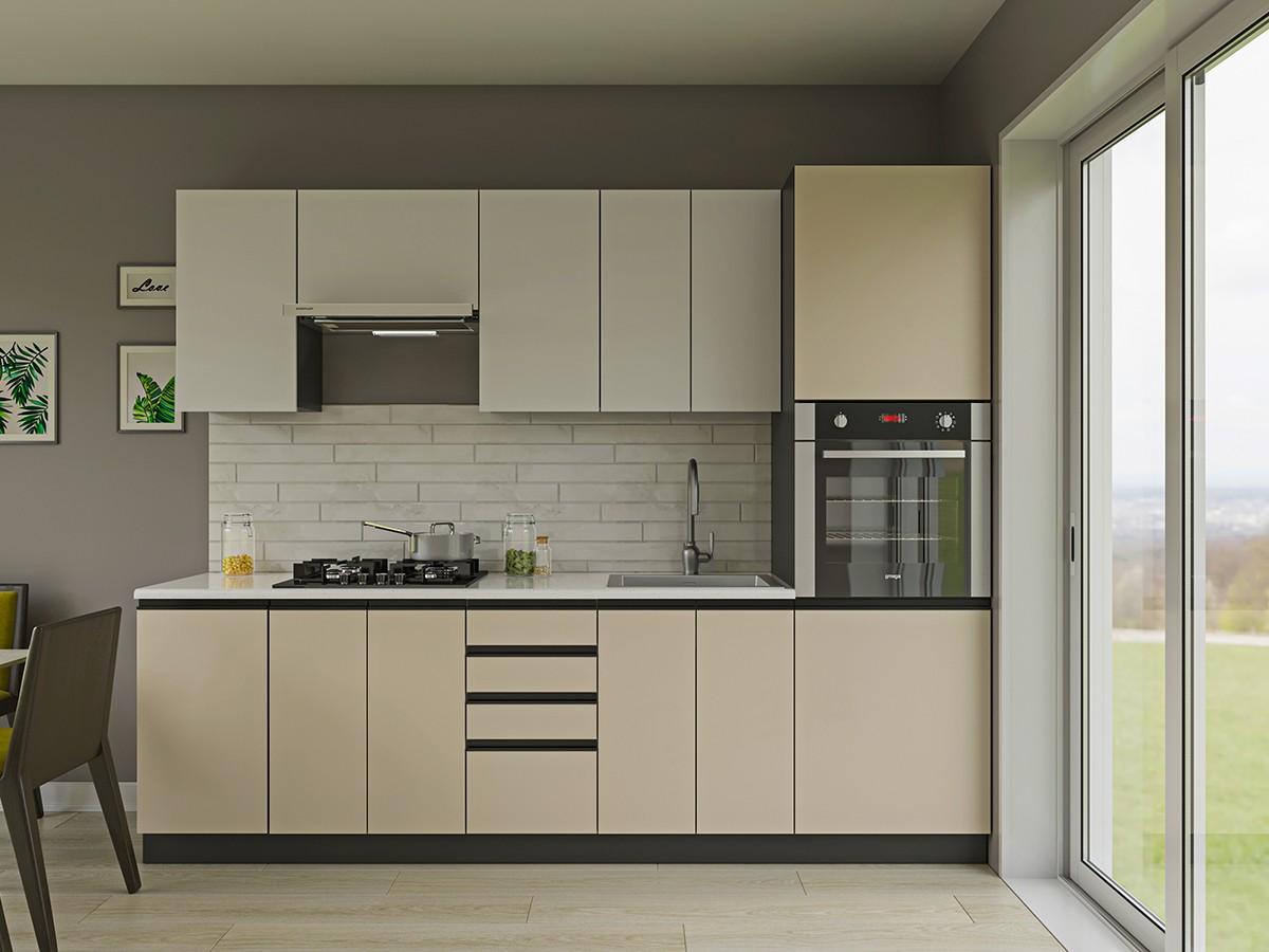 Set mobila bucatarie Confort-NV Alfa 2.6 m Nymphaea Alba / Satin