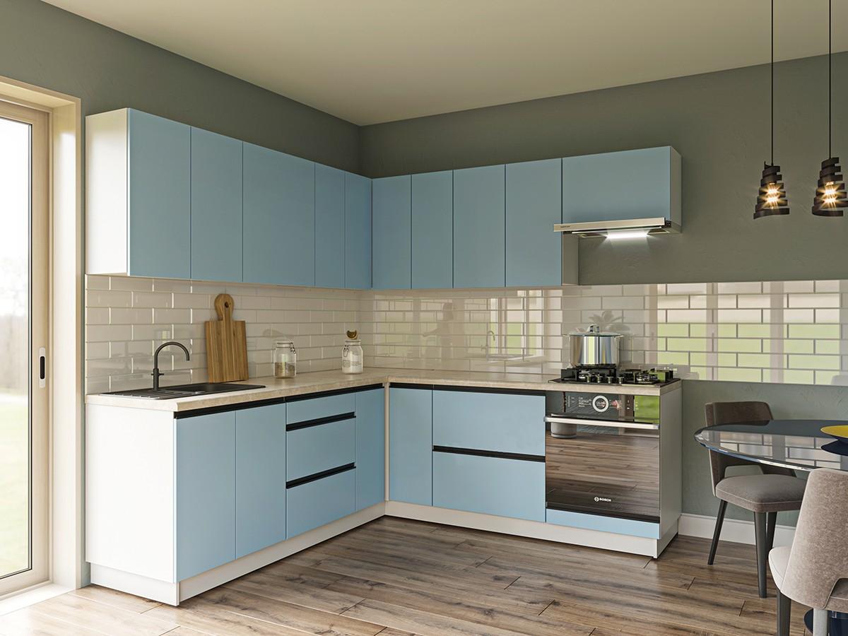 Set mobila bucatarie Confort-NV Alfa 2x2 m Surf Blue