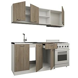 Set mobila bucatarie Haaus Kara 1.8 m Stejar Sonoma Inchis/Alb