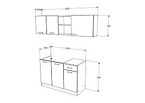 Set mobila bucatarie Haaus Kara 1.8 m Stejar Sonoma Inchis/Alb