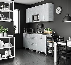 Set mobila bucatarie Fabrik Home Stone MDF 1.8 m piatră gri mat