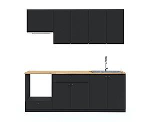 Set mobila bucatarie Fabrik Home Indivi MDF 2200 mm Black Light