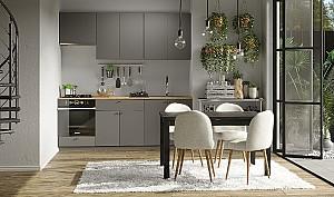 Set mobila bucatarie Fabrik Home Indivi MDF 2200 mm gri închis mat