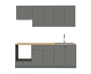 Set mobila bucatarie Fabrik Home Indivi MDF 2200 mm gri închis mat