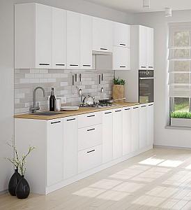 Set mobila bucatarie Fabrik Home Bergamo MDF 3000 mm White Mat