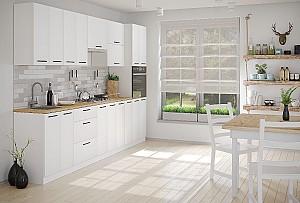 Set mobila bucatarie Fabrik Home Bergamo MDF 3000 mm White Mat