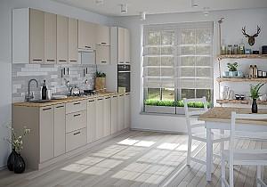 Set mobila bucatarie Fabrik Home Bergamo MDF 3000 mm Cappucino Mat