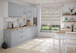 Set mobila bucatarie Fabrik Home Bergamo MDF 3000 mm Frasin