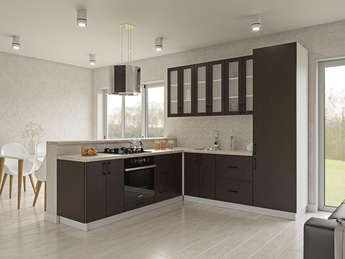 Set mobila bucatarie Confort-NV Modest 2.4x2.4 m Wenge Închis(Maro)