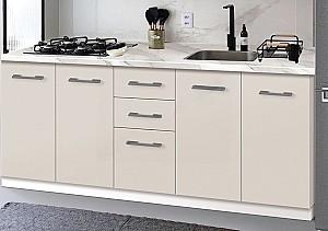 Set mobila bucatarie Modern Bono H68 2.0m Alb/Caşmir (Bej)