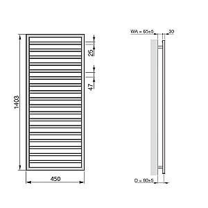 Uscător de prosoape Zehnder Quaro QA 140-045 (QA1400450550)
