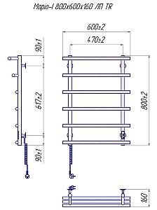 Uscător de prosoape Mario Мario-І 800х630/160