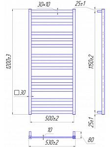 Uscător de prosoape Mario Chicago 1200x530/500