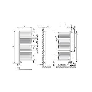 Uscător de prosoape KERMI CREDO HALF Dreapta