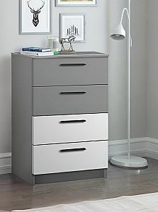Comoda Modern Andi 4S Gri Ardezie/Alb