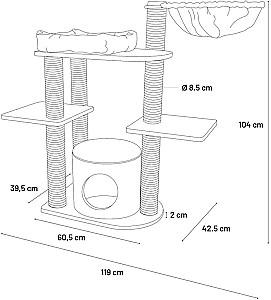 Ansamblu pentru pisici Flamingo ROSELLE STARLA Grey/Red 561390
