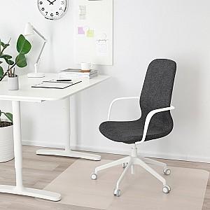 Fotoliu de birou IKEA Langfjall rotativ cu brate/spatar inalt Gri inchis/Alb