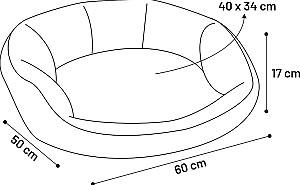 Pat pentru pisica Flamingo ZUPO OCTAGONAL Grey