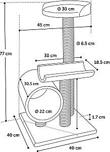 Ansamblu pentru pisici Flamingo BURT Grey