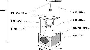 Ansamblu pentru pisici Flamingo KANGRI 5 Grey/Brown