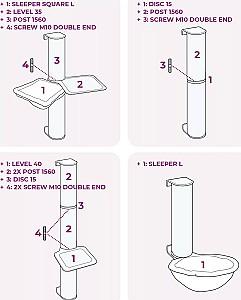 Ansamblu pentru pisici PETREBELS Climb 1560 Wenge