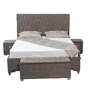 Pat VLM Mert-6 (163613)+ Clasic 160x200 (55586), tapitat, de 2 persoane, cu saltea