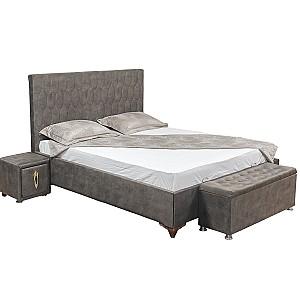 Pat VLM Mert-6 (163613)+ Clasic 160x200 (55586), tapitat, de 2 persoane, cu saltea