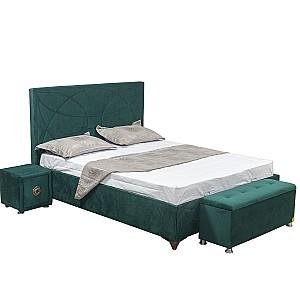 Pat VLM Mert-10 (163611) + Clasic 160x200 (55586), tapitat, de 2 persoane, cu saltea