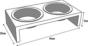 Bol de hrana pentru caini Flamingo KOBUSHI TWIN Black