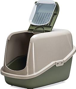 Litiera acoperita pentru pisici Beeztees NESTOR Happy Planet Green