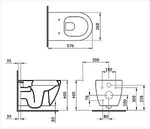 Vas WC Bocchi Venezia Rimless