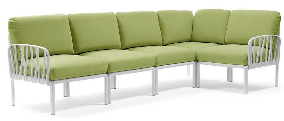 Canapea pentru gradina Nardi KOMODO 5 BIANCO Sunbrella 40370.00.139 (5locuri) Alb/Avocado