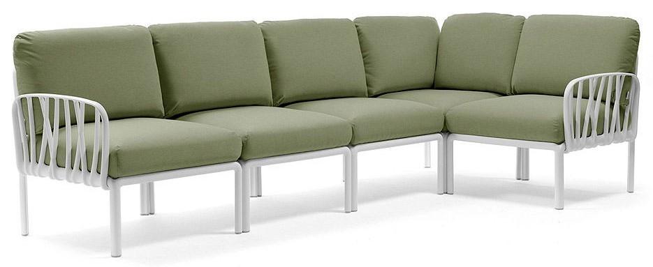 Canapea pentru gradina Nardi KOMODO 5  Sunbrella 40370.00.140 (5locuri) Alb/Jungla (Verde)