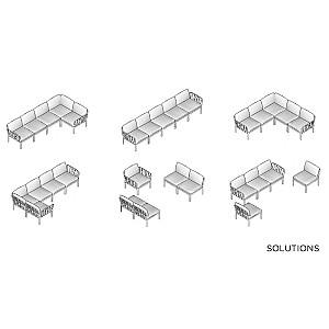 Canapea pentru gradina Nardi KOMODO 5 Sunbrella 40370.00.141 (5locuri) Alb/Canvas (Bej)