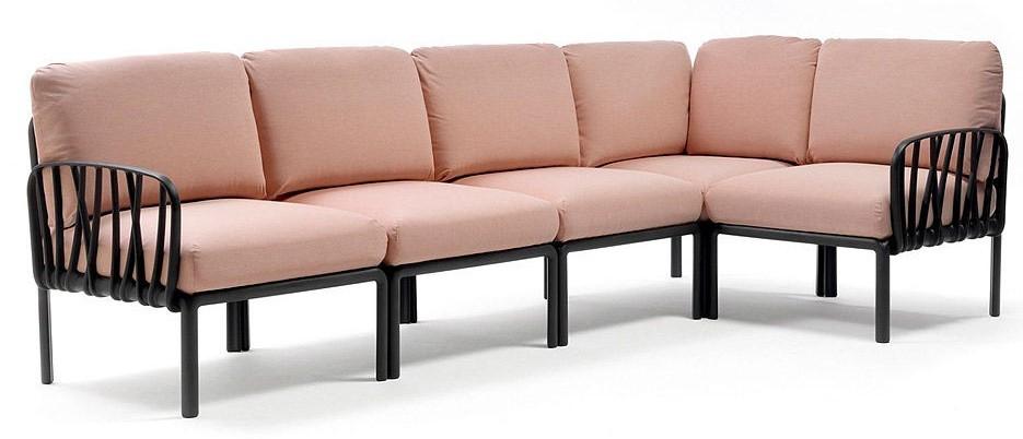 Canapea pentru gradina Nardi KOMODO 5 40370.02.066 (5locuri) Antracit/Roz