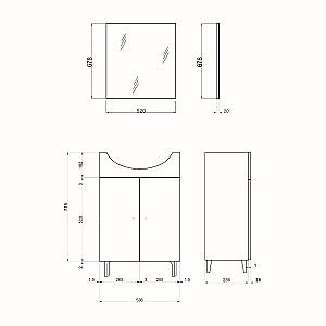 Set de mobila de baie Savini Due Best 55 Alb