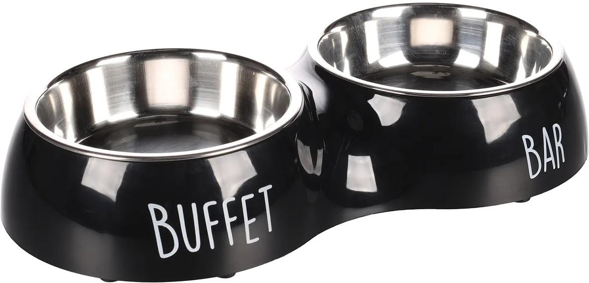 Bol de hrana pentru caini Flamingo DIVAR DUO Black M
