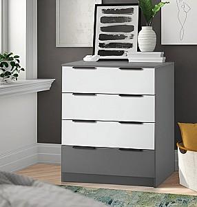 Comoda Modern Komfort 4B Gri Ardezie/Alb