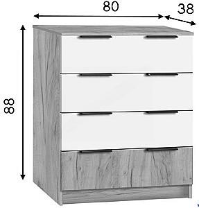 Comoda Modern Komfort 4B Gri Ardezie/Alb