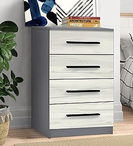 Comoda Modern Kenon 4S Gri Ardezie/Stejar Craft Alb
