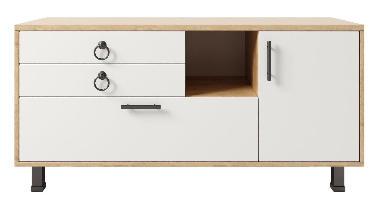 Tumba pentru televizor ML Mobila ML-2 Stejar Auriu/Alb