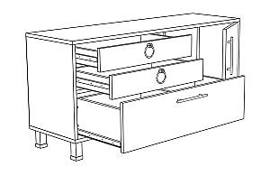 Tumba pentru televizor ML Mobila ML-2 Stejar Auriu/Alb