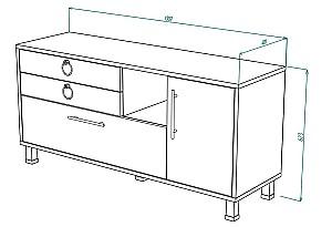 Tumba pentru televizor ML Mobila ML-2 Stejar Auriu/Alb