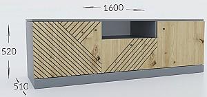 Tumba pentru televizor Confort-NV Bristol Antracit(Gri)/Stejar Artizan(Maro)