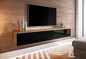 Tumba pentru televizor Bratex TV Lowboard D 180 (Wotan Oak/Black Gloss)
