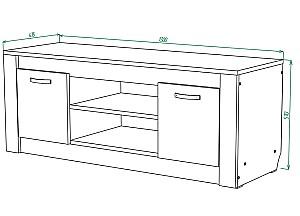 Tumba pentru televizor ML Mobila Gamma Nr.20 1300 Stejar Kraft Alb/Gri
