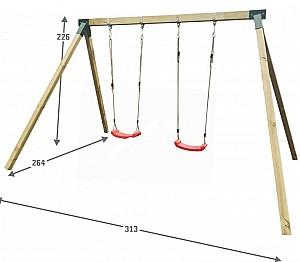 Leagan pentru copii Hektor II PLA000020 Red/Brown