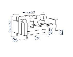 Canapea IKEA Landskrona Grann/Bomstad Black/wood