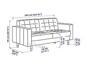 Canapea IKEA Landskrona Grann/Bomstad brown golden/metal (2 locuri)
