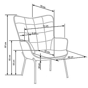 Fotoliu Halmar Castel gri